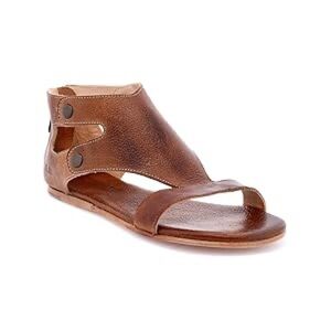 Women's Brown Leather Cutout Gladiator Sandals